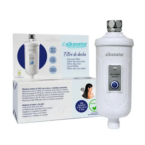 Filtro de ducha Alkanatur - Incluye un reactivo para medir el cloro