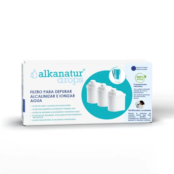 Pack de filtros Alkanatur Drops para jarra purificadora de agua